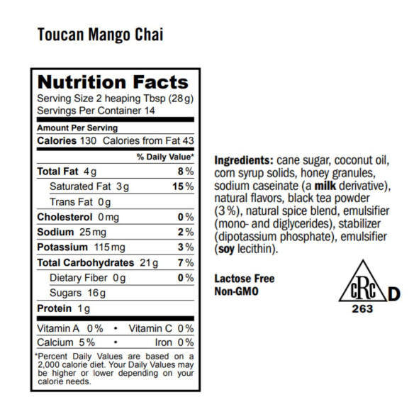 Chai Latte Toucan Mango Chai 398g