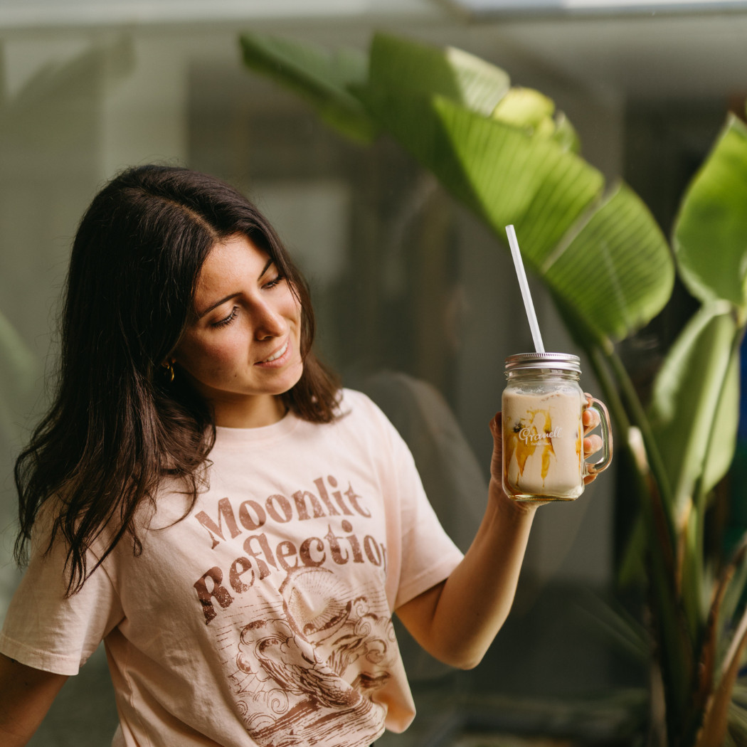 Jar with Lid and Straw