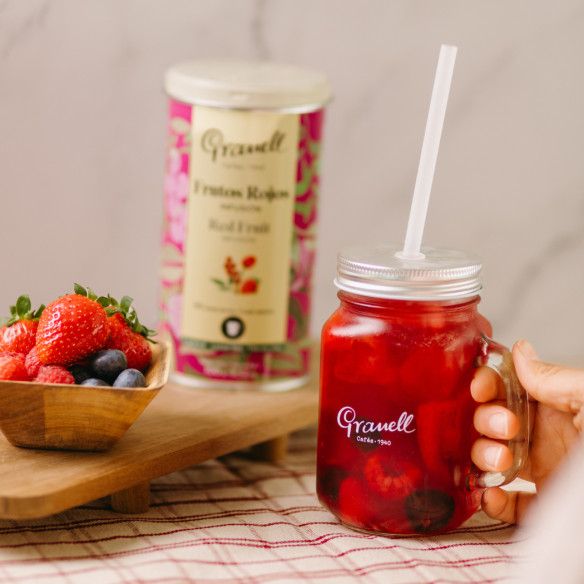 Jar with Lid and Straw