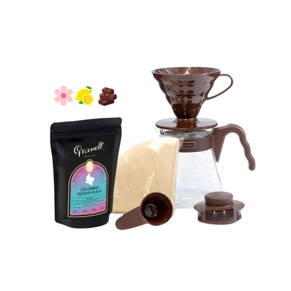 Hario V60 Coffee Maker + Gourmet Whole Bean Coffee