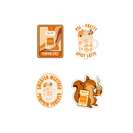 Set de Pegatinas Troqueladas – Pumpkin Spice Edition