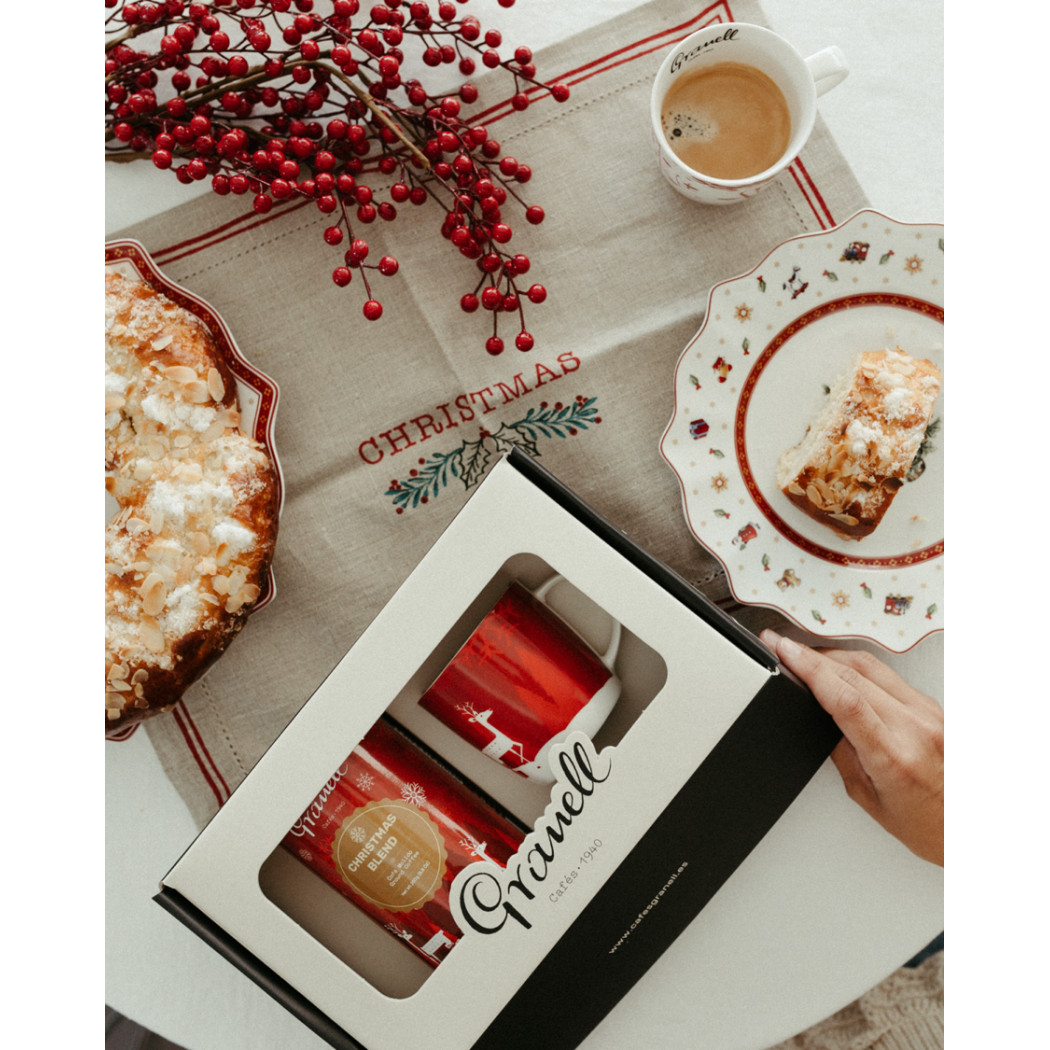 Regalo Gourmet Pack Cafe Molido 100% Arábica + Taza Navidad